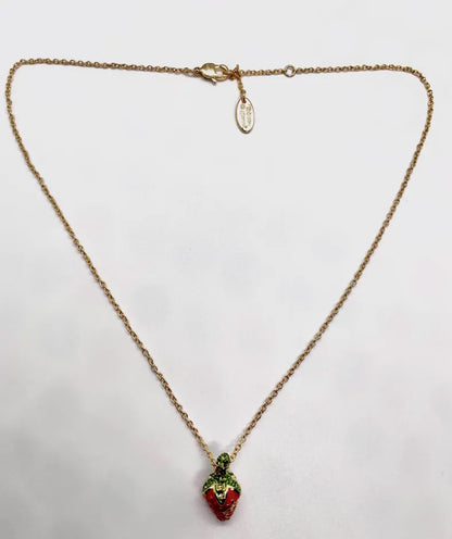 Vivienne Westwood Leonella Strawberry Pendant Necklace Gold tone